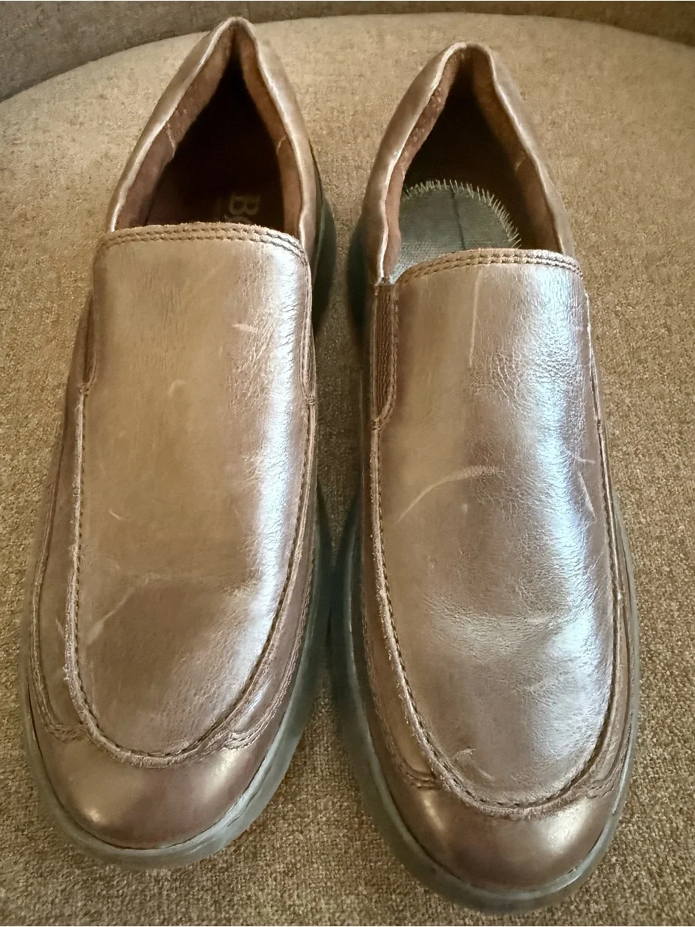 Born Men's Slip-On Loafers in Dark Brown Leather